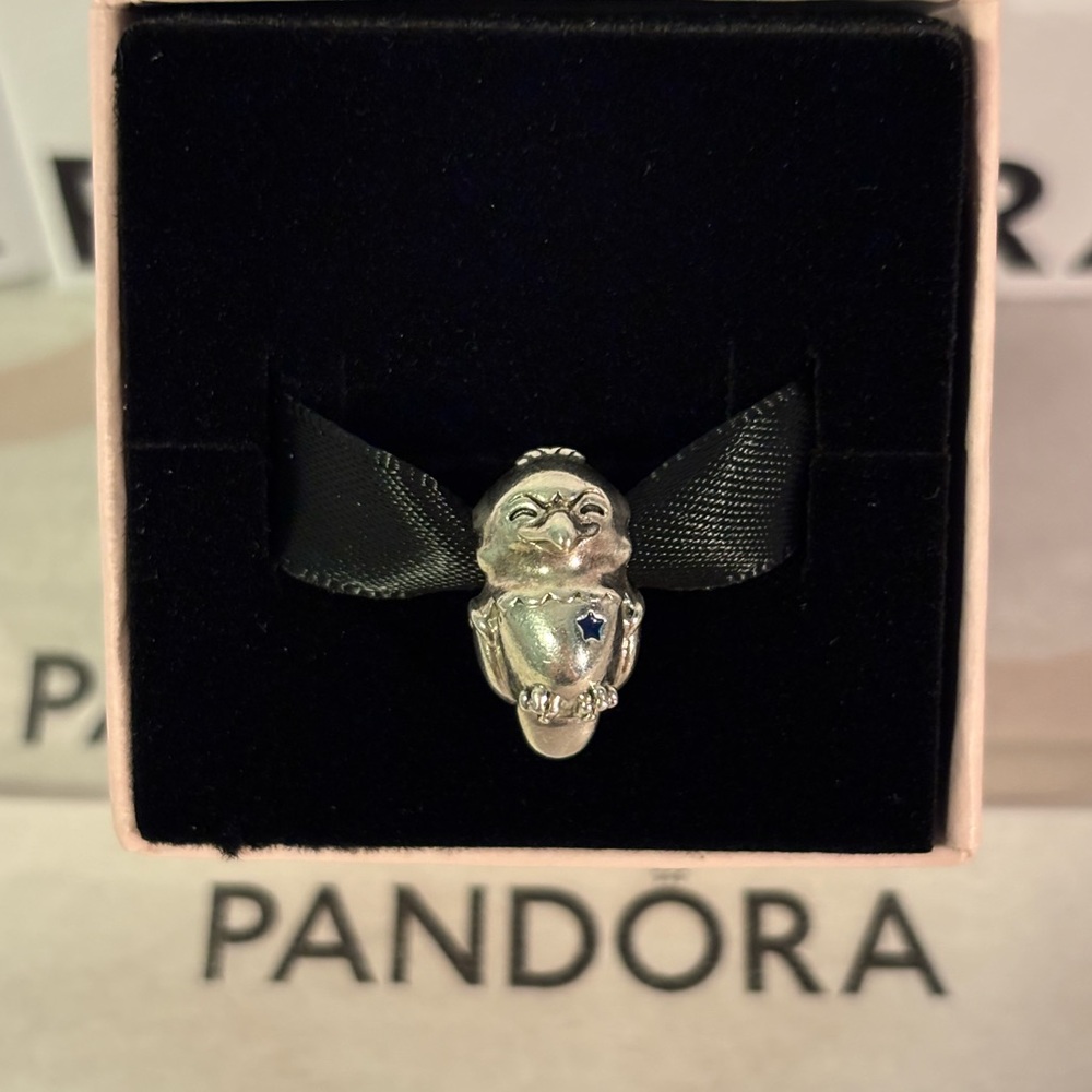 Pandora Silver American Bald Eagle Charm with Flag backpack (Discontinued)